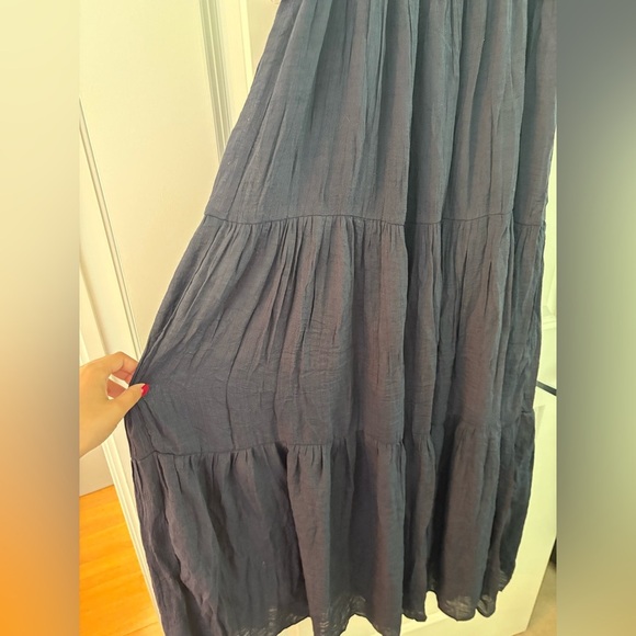 Nanette Lepore Navy Smocked Maxi Dress - Size 6 - Picture 9 of 11